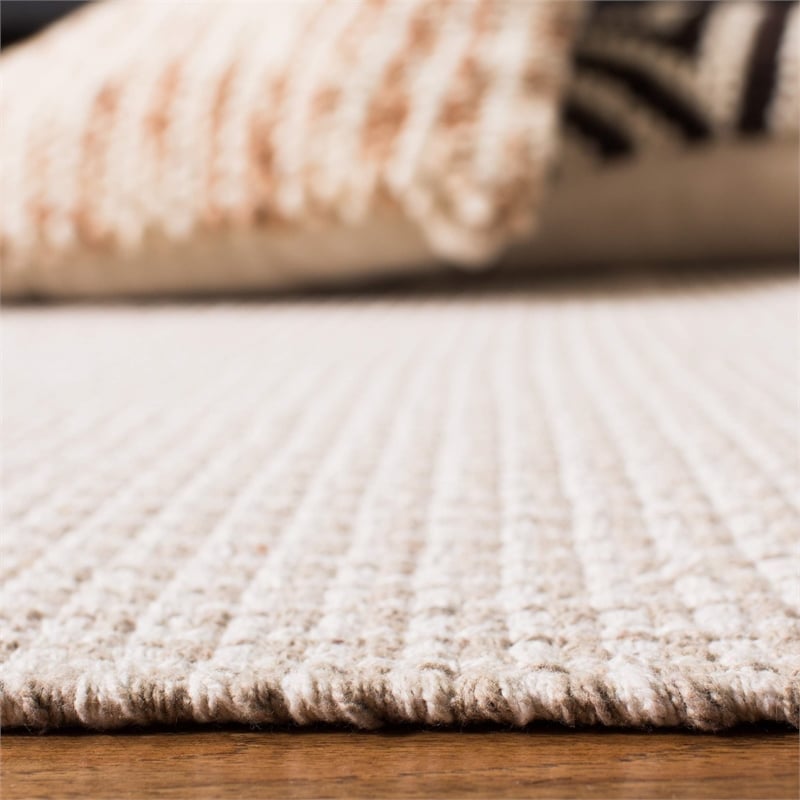 Safavieh Montauk 5' X 8' Hand Woven Cotton Pile Rug in Ivory and Gray