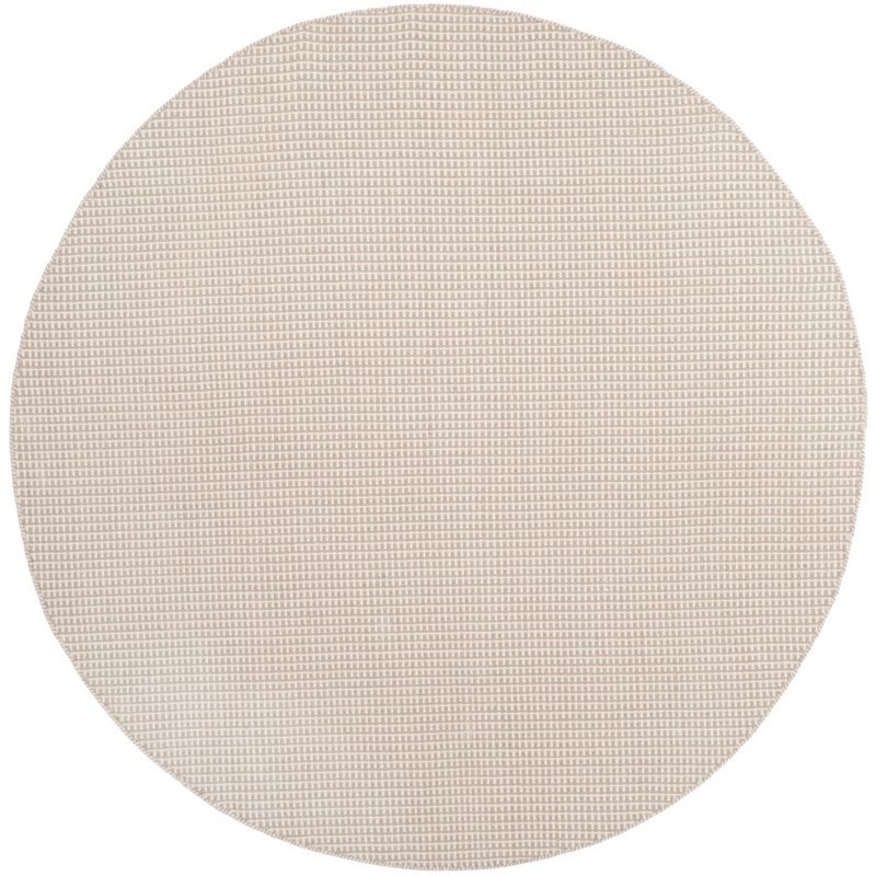 Safavieh Montauk 6' X 6' Round Hand Woven Cotton Rug in Ivory and Gray