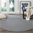 Safavieh Montauk 6' X 6' Round Hand Woven Cotton Rug in Ivory and Navy