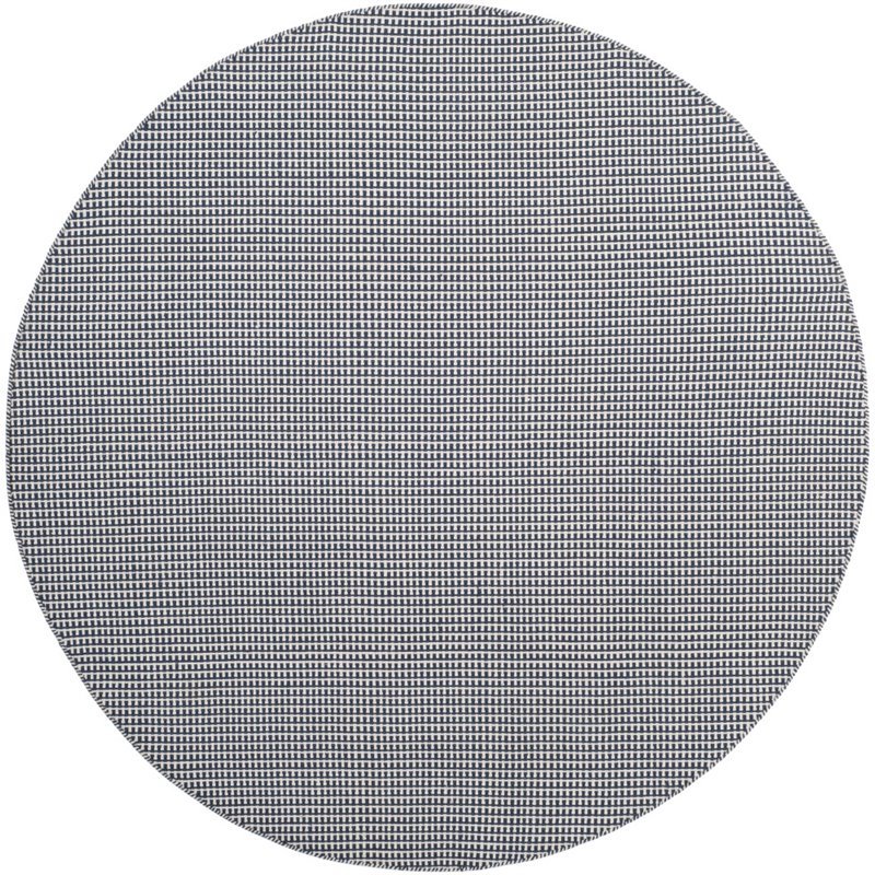Safavieh Montauk 6' X 6' Round Hand Woven Cotton Rug in Ivory and Navy