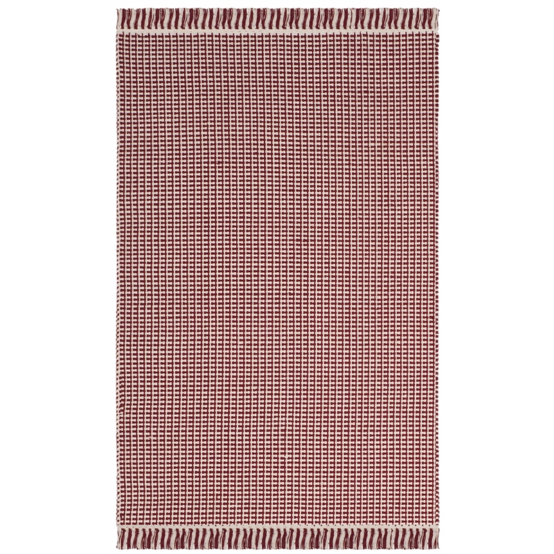 Safavieh Montauk 3' X 5' Hand Woven Cotton Pile Rug in Ivory and Red