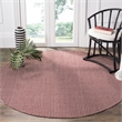Safavieh Montauk 6' X 6' Round Hand Woven Cotton Rug in Ivory and Red