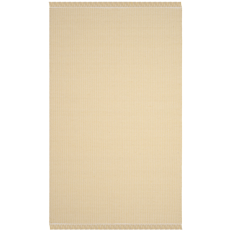 Safavieh Montauk 5' X 8' Hand Woven Cotton Rug in Ivory and Yellow