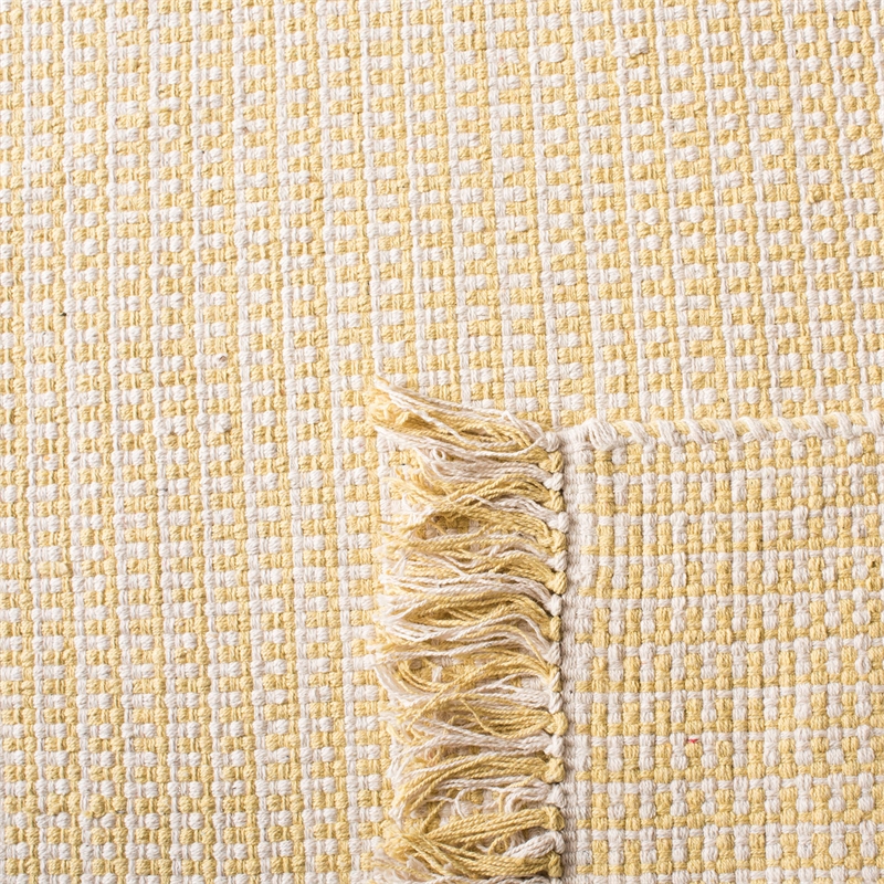 Safavieh Montauk 6' X 9' Hand Woven Cotton Rug in Ivory and Yellow