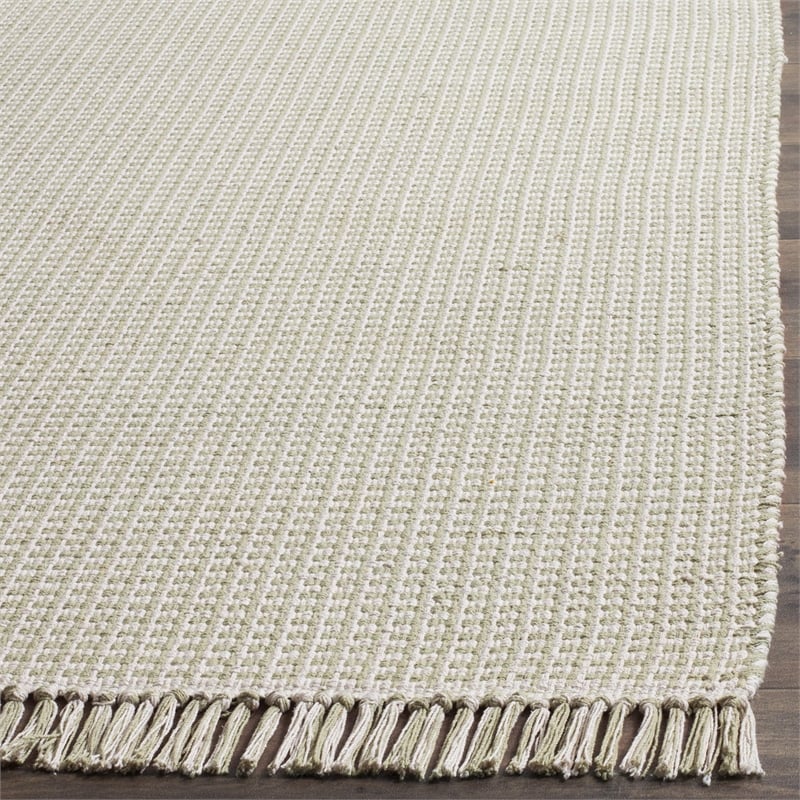 Safavieh Montauk 5' X 8' Hand Woven Cotton Pile Rug in Ivory and Green