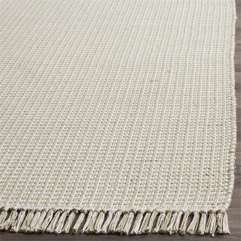 Safavieh Montauk 6' X 9' Hand Woven Cotton Pile Rug in Ivory and Green