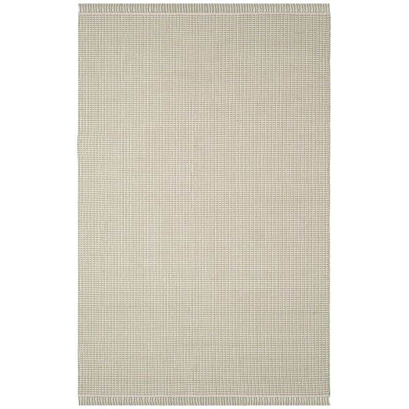 Safavieh Montauk 6' X 9' Hand Woven Cotton Pile Rug in Ivory and Green