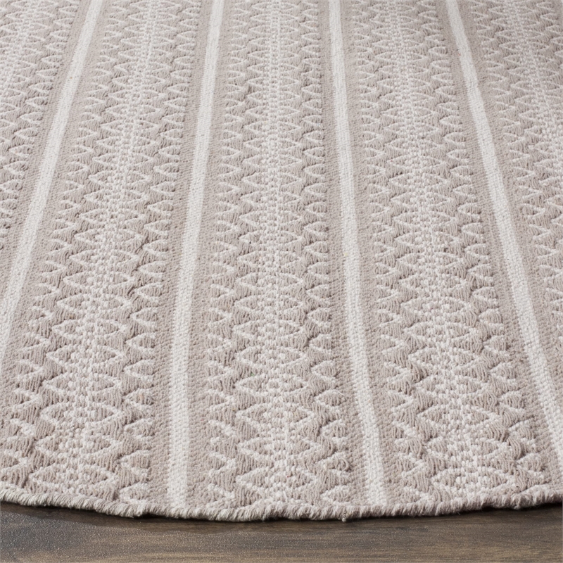 Safavieh Montauk 3' X 5' Hand Woven Cotton Pile Rug in Ivory and Gray