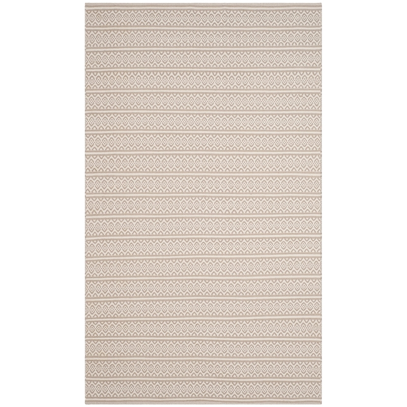 Safavieh Montauk 5' X 8' Hand Woven Cotton Pile Rug in Ivory and Gray