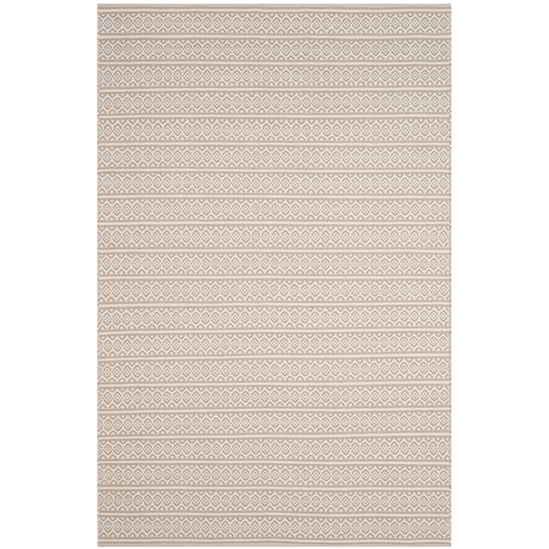 Safavieh Montauk 6' X 9' Hand Woven Cotton Pile Rug in Ivory and Gray