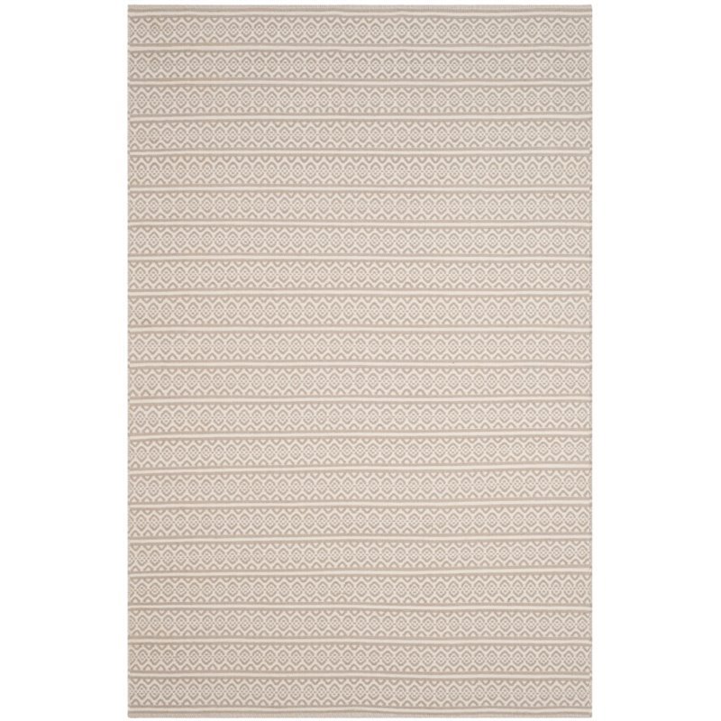 Safavieh Montauk 6' X 9' Hand Woven Cotton Pile Rug in Ivory and Gray