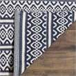 Safavieh Montauk 5' X 8' Hand Woven Cotton Pile Rug in Ivory and Navy