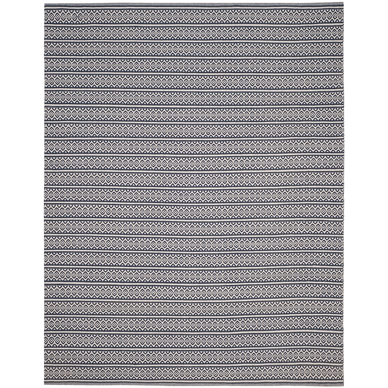 Safavieh Montauk 8' X 10' Hand Woven Cotton Pile Rug in Ivory and Navy
