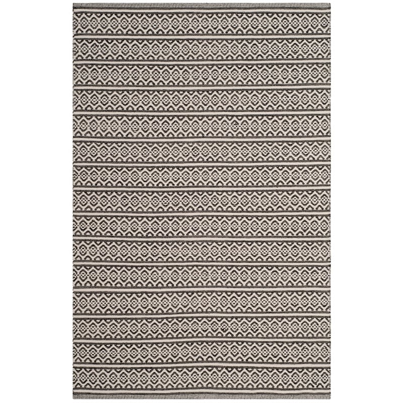 Safavieh Montauk 4' X 6' Hand Woven Cotton Pile Rug in Ivory and Black