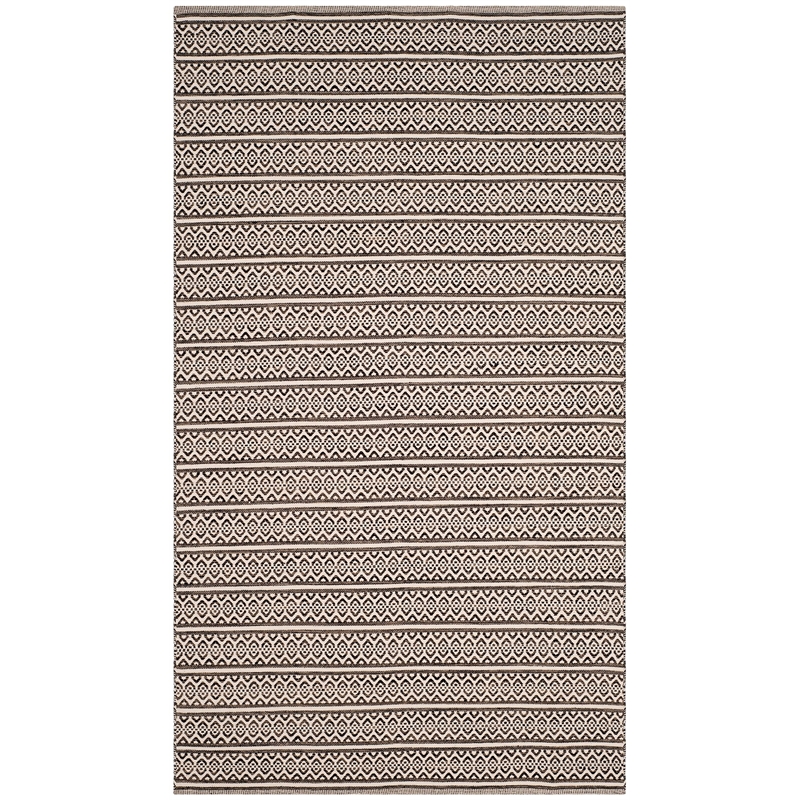 Safavieh Montauk 5' X 8' Hand Woven Cotton Pile Rug in Ivory and Black