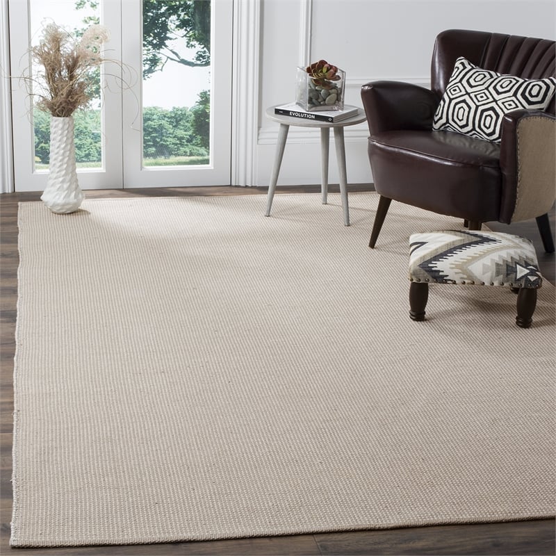 Safavieh Montauk 6' X 9' Hand Woven Cotton Pile Rug in Ivory and Gray