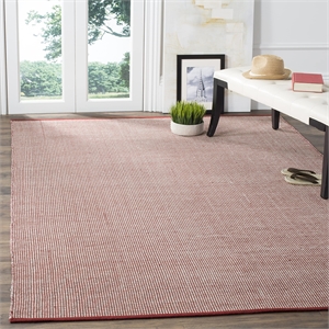 Safavieh Montauk 6' X 9' Hand Woven Cotton Pile Rug in Ivory and Red