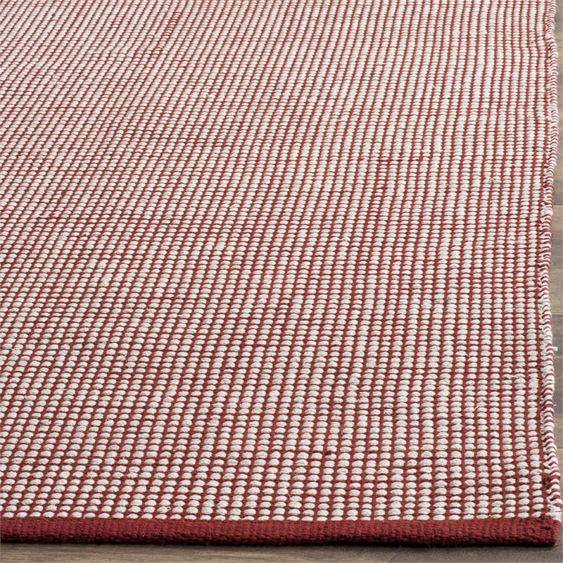 Safavieh Montauk 6' X 9' Hand Woven Cotton Pile Rug in Ivory and Red