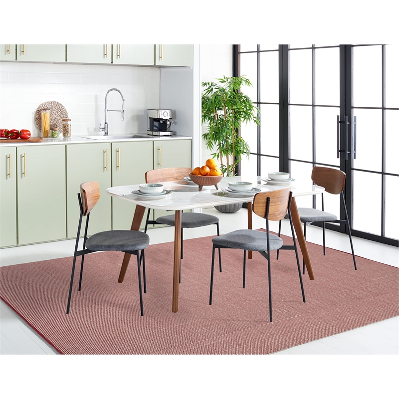 Safavieh Montauk 6' X 6' Square Hand Woven Cotton Rug in Ivory and Red