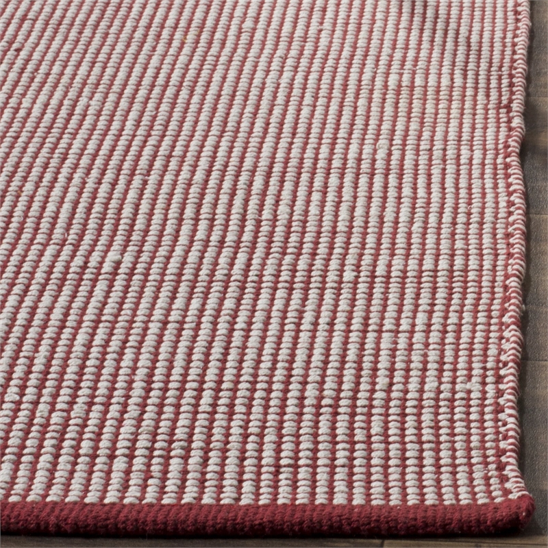 Safavieh Montauk 6' X 6' Square Hand Woven Cotton Rug in Ivory and Red