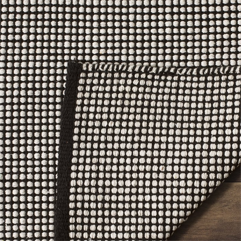 Safavieh Montauk 3' X 5' Hand Woven Cotton Pile Rug in Ivory and Black