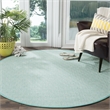 Safavieh Montauk 4' X 4' Round Hand Woven Cotton Rug in Ivory and Aqua