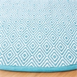 Safavieh Montauk 4' X 4' Round Hand Woven Cotton Rug in Ivory and Aqua