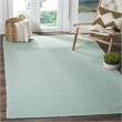 Safavieh Montauk 5' X 8' Hand Woven Cotton Pile Rug in Ivory and Aqua