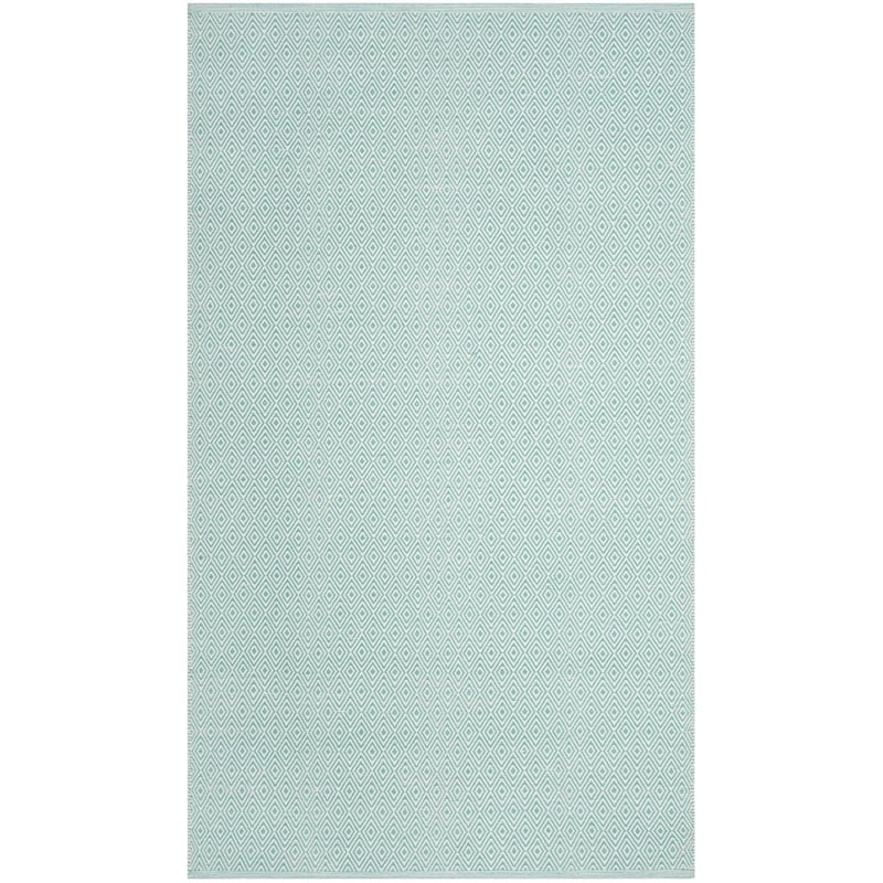 Safavieh Montauk 5' X 8' Hand Woven Cotton Pile Rug in Ivory and Aqua