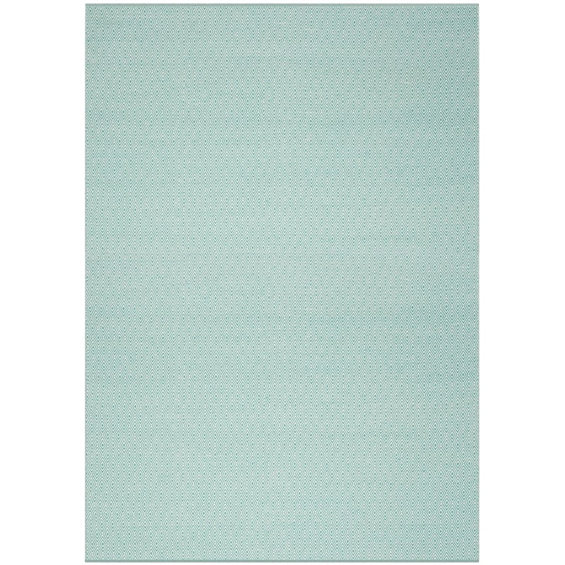 Safavieh Montauk 6' X 9' Hand Woven Cotton Pile Rug in Ivory and Aqua