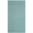 Safavieh Montauk 3' X 5' Hand Woven Cotton Rug in Ivory and Turquoise