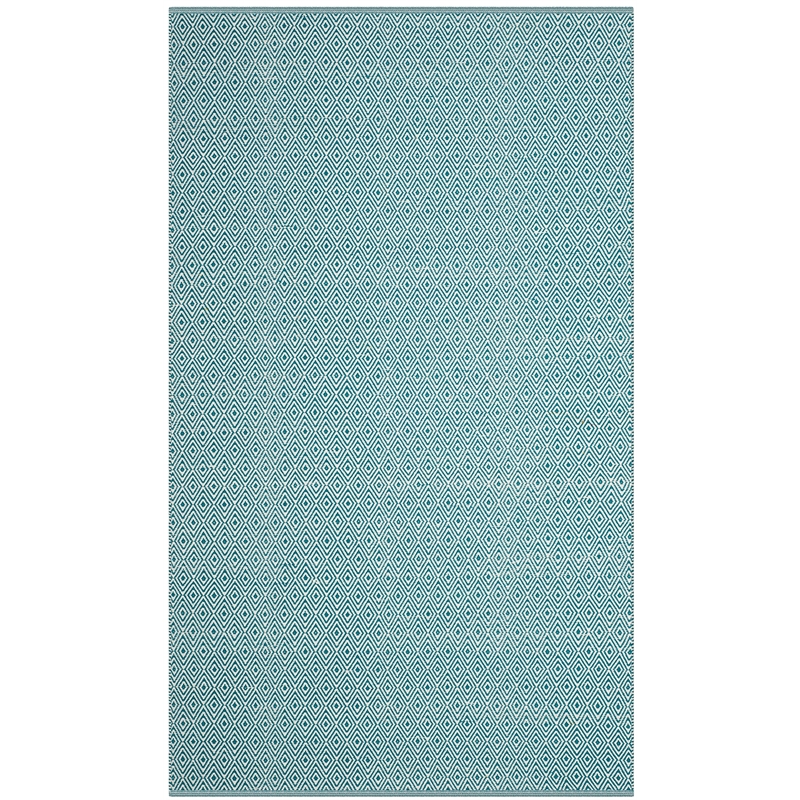 Safavieh Montauk 6' X 9' Hand Woven Cotton Rug in Ivory and Turquoise
