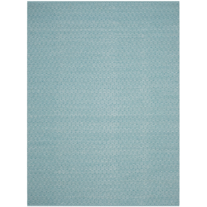 Safavieh Montauk 9' X 12' Hand Woven Cotton Rug in Ivory and Turquoise