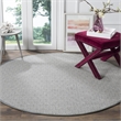 Safavieh Montauk 4' X 4' Round Hand Woven Cotton Rug in Ivory and Gray
