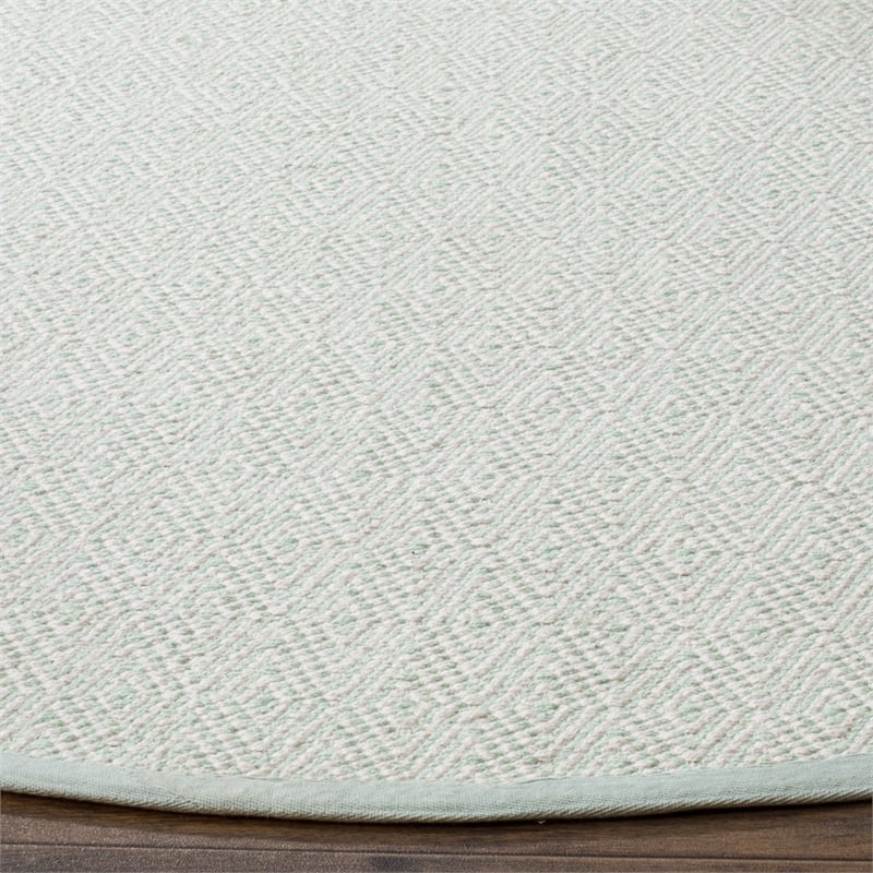 Safavieh Montauk 3' X 5' Hand Woven Cotton Rug in Ivory and Light Blue