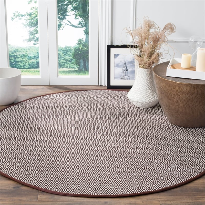 Safavieh Montauk 3' X 5' Hand Woven Cotton Rug in Ivory and Light Blue