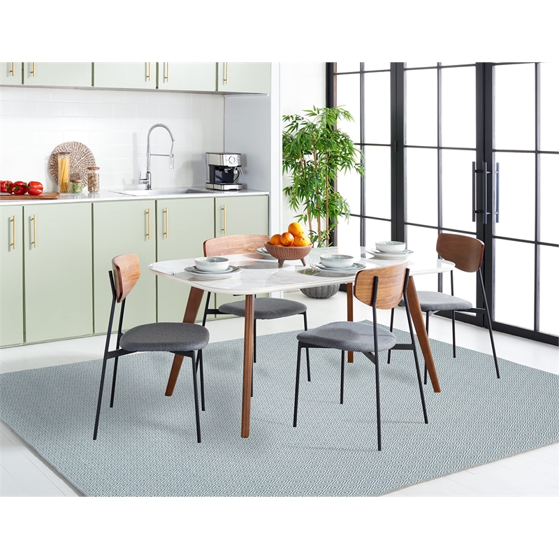Safavieh Montauk 5' X 8' Hand Woven Cotton Rug in Ivory and Light Blue