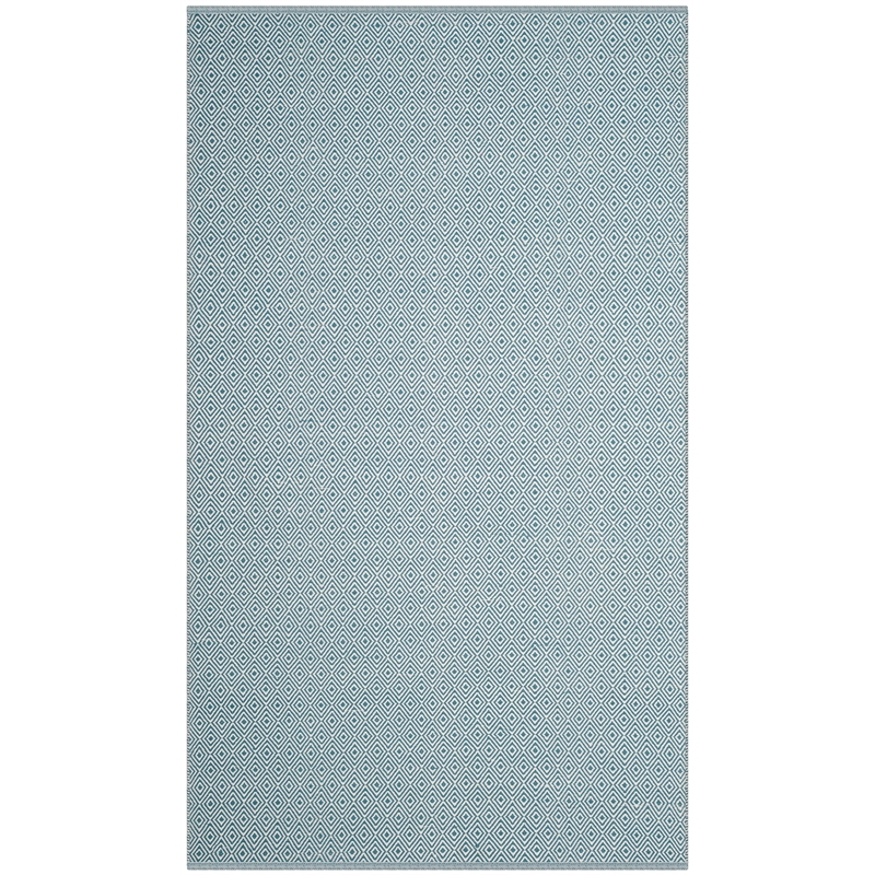 Safavieh Montauk 5' X 8' Hand Woven Cotton Rug in Ivory and Light Blue