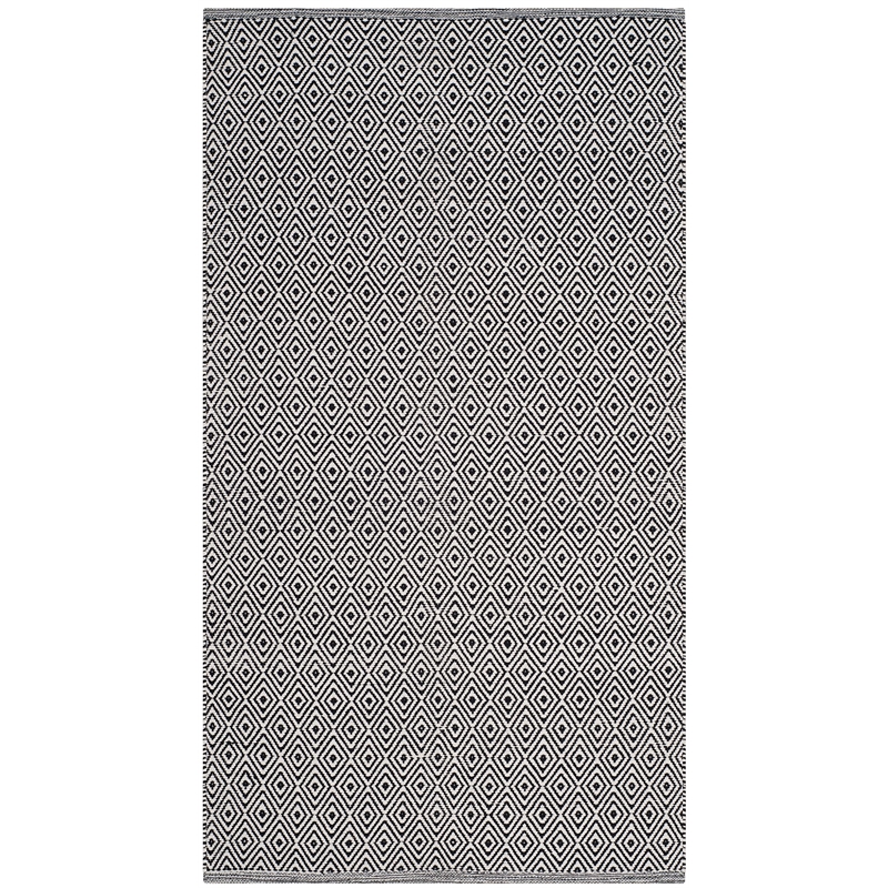Safavieh Montauk 3' X 5' Hand Woven Cotton Pile Rug in Ivory and Navy