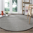 Safavieh Montauk 4' X 4' Round Hand Woven Cotton Rug in Ivory and Navy