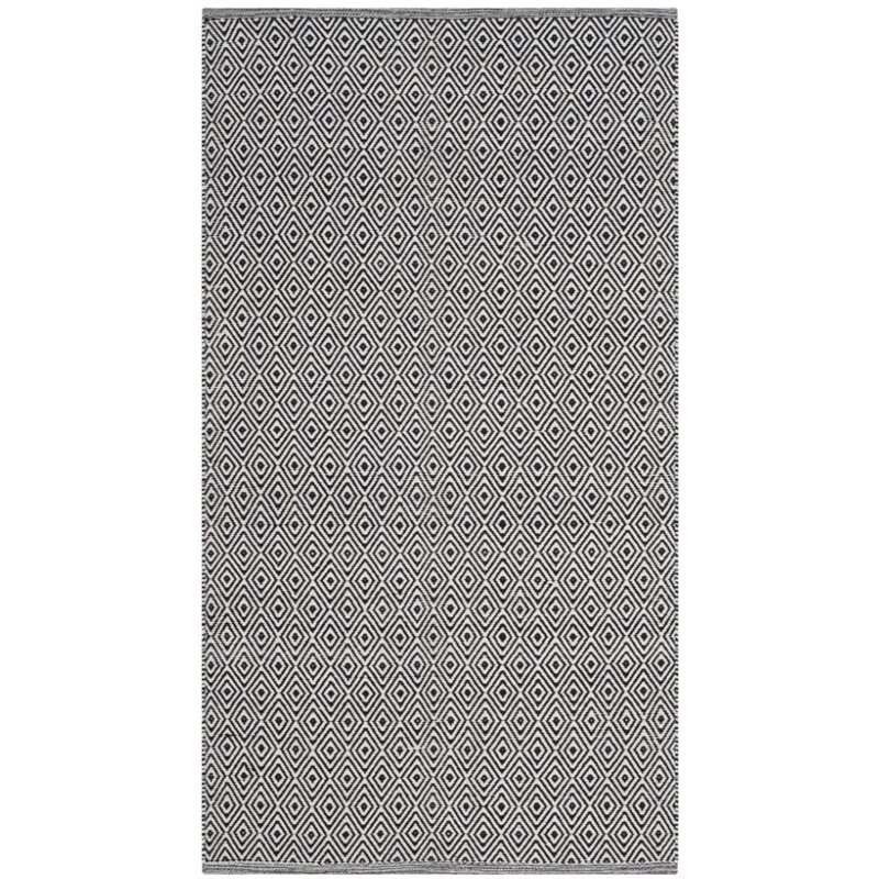 Safavieh Montauk 9' X 12' Hand Woven Cotton Pile Rug in Ivory and Navy