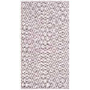 Safavieh Montauk 2' 6&quot X 4' Hand Woven Cotton Rug in Ivory and Purple
