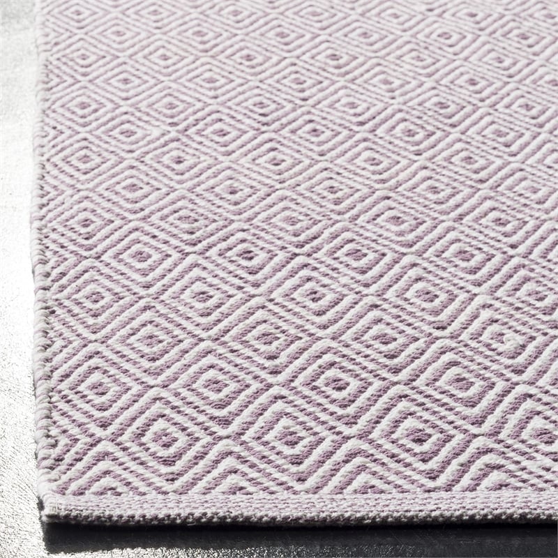 Safavieh Montauk 3' X 5' Hand Woven Cotton Rug in Ivory and Purple