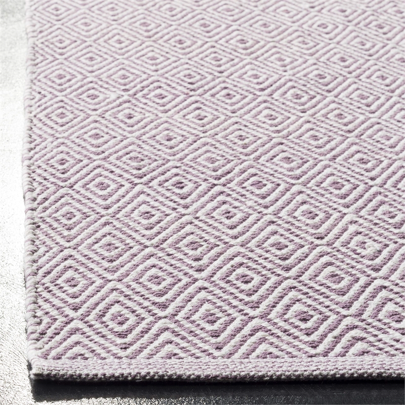 Safavieh Montauk 4' X 6' Hand Woven Cotton Rug in Ivory and Purple