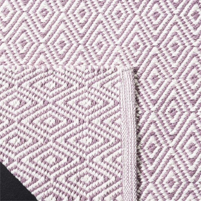 Safavieh Montauk 4' X 6' Hand Woven Cotton Rug in Ivory and Purple