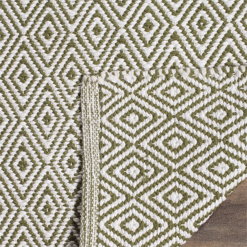 Safavieh Montauk 3' X 5' Hand Woven Cotton Pile Rug in Ivory and Green