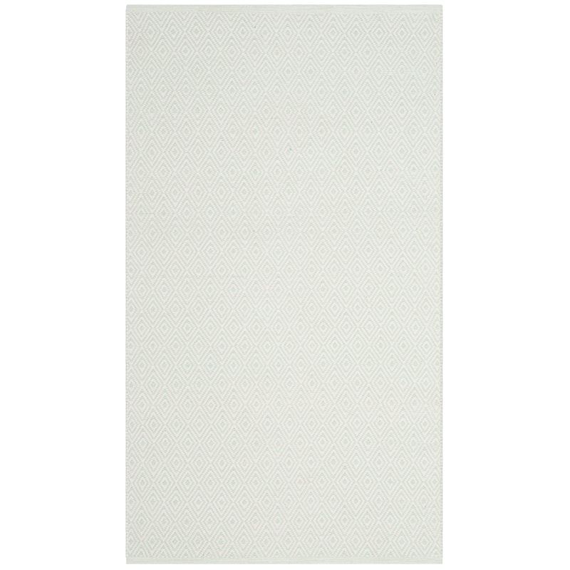 Safavieh Montauk 3' X 5' Hand Woven Cotton Rug in Ivory and Foam Green
