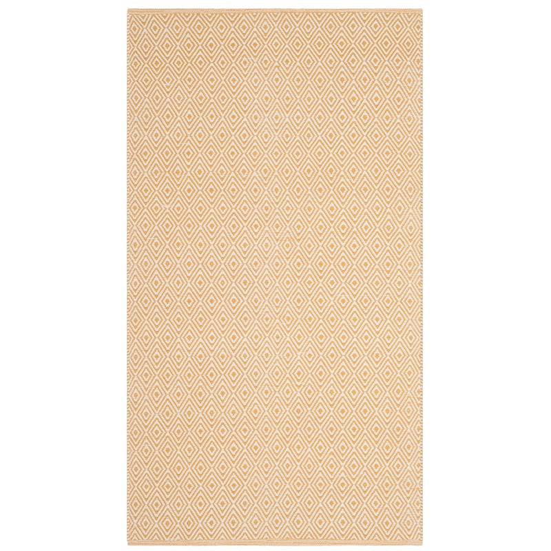 Safavieh Montauk 3' X 5' Hand Woven Cotton Pile Rug in Ivory and Gold