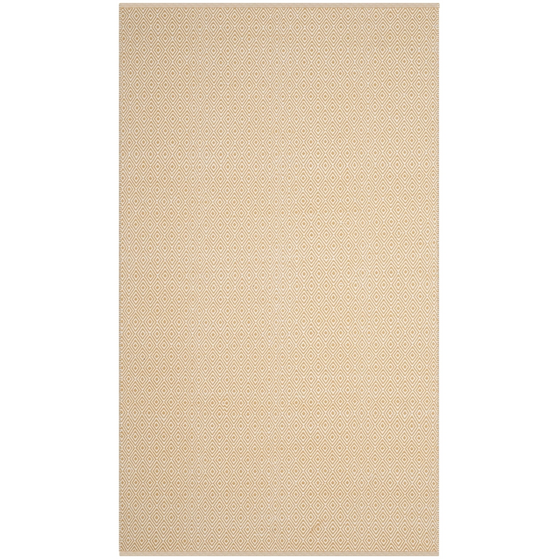 Safavieh Montauk 4' X 6' Hand Woven Cotton Pile Rug in Ivory and Gold