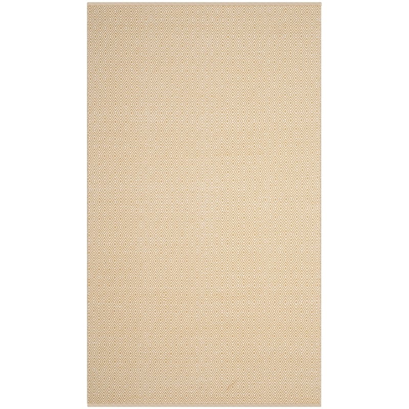 Safavieh Montauk 5' X 8' Hand Woven Cotton Pile Rug in Ivory and Gold